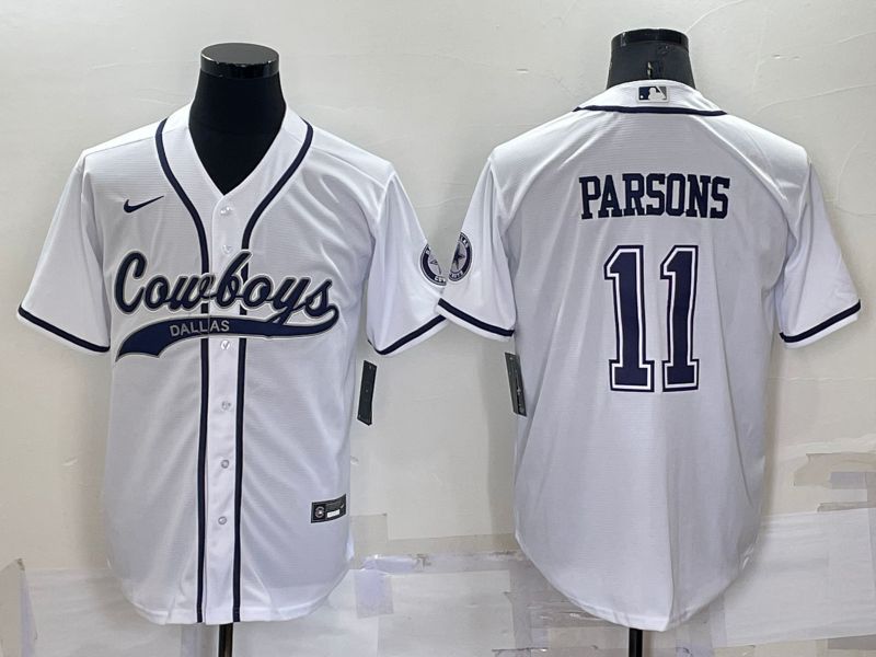 Men Dallas Cowboys #11 Parsons White Nike Co branded NFL Jersey